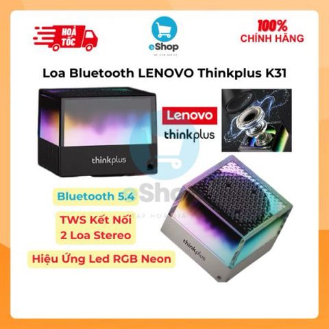Loa Bluetooth LENOVO Thinkplus K31, Kết Nối TWS 2 Loa 5W, Đèn Hiệu Ứng RBG, Bluetooth 5.4
