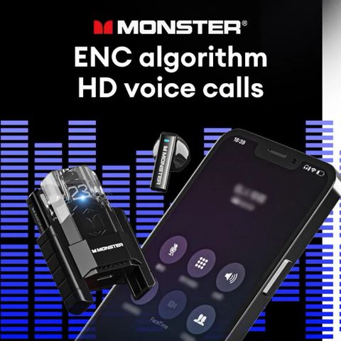 Tai Nghe Bluetooth TWS MONSTER XKT23 Âm Thanh HiFi Bluetooth 5.4, Game Mode, Đàm Thoại HD Khử Ồn ENC