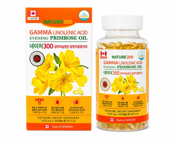 Viên uống tinh dầu hoa anh thảo Nature 300 - Gamma Linolenic Acid từ Canada, hỗ trợ làm đẹp, cân bằng nội tiết tố nữ, 300 viên