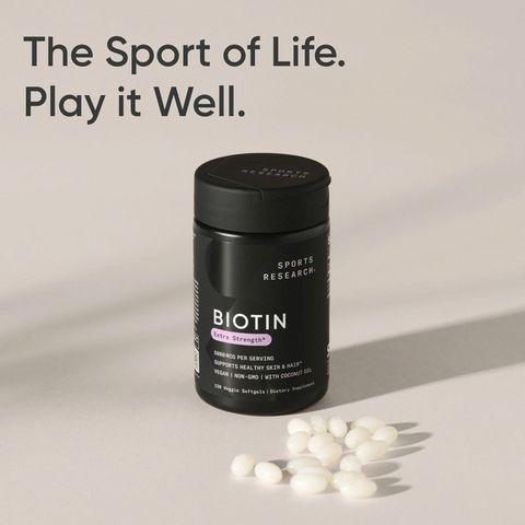 Viên uống Biotin 5,000mcg Sports Research 120 viên - Hỗ trợ tóc, móng và da khỏe đẹp tự nhiên của Mỹ