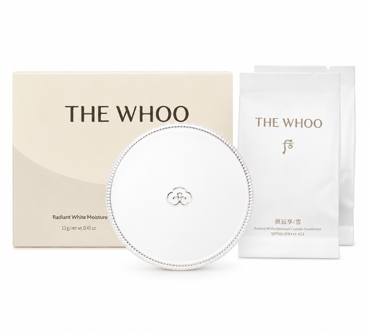 Set Phấn Nước Dưỡng Trắng Whoo Radiant White Moisture Cushion 1+2