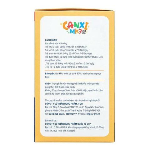 ✅[CHÍNH HÃNG, CHO KIỂM HÀNG] Siro Canxi MK7 for Kid hộp 20 ống x 10ml