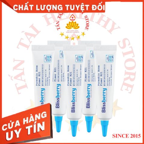 ✅[CHÍNH HÃNG, CHO KIỂM HÀNG]  Gel giảm mụn mờ thâm Blissberry Pureskin Acne Fixer K21 15ml