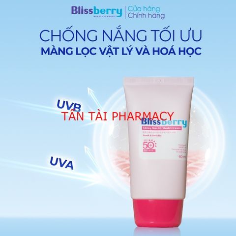 ✅[CHÍNH HÃNG, CHO KIỂM HÀNG] Kem chống nắng Blissberry Glowy Skin UV Shield Cream 60ml
