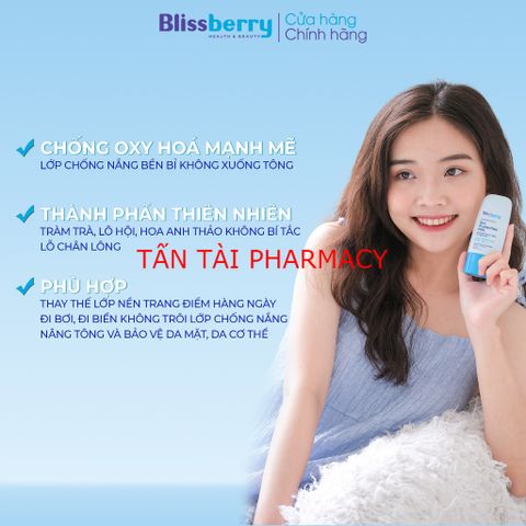 ✅[CHÍNH HÃNG, CHO KIỂM HÀNG] Kem chống nắng nâng tông kiềm dầu Blissberry Pureskin Daily Sun Protection Milk 60ml