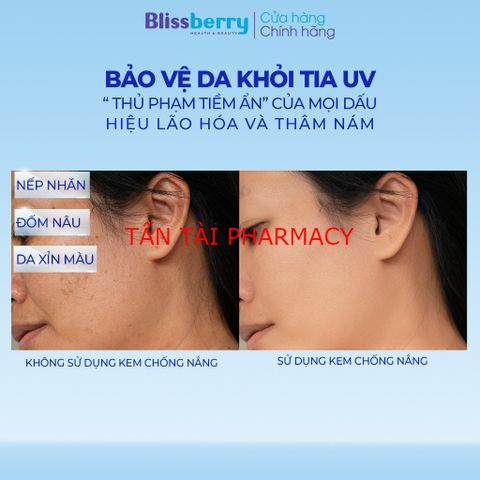 ✅[CHÍNH HÃNG, CHO KIỂM HÀNG] Kem chống nắng nâng tông kiềm dầu Blissberry Pureskin Daily Sun Protection Milk 60ml