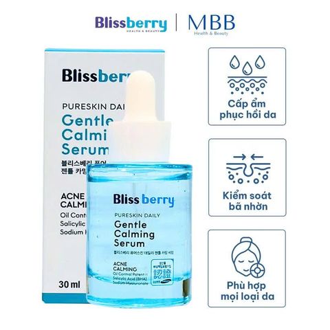 ✅[CHÍNH HÃNG, CHO KIỂM HÀNG] Serum cấp ẩm kiềm dầu Blissberry Pureskin Daily Gentle Calming 30ml