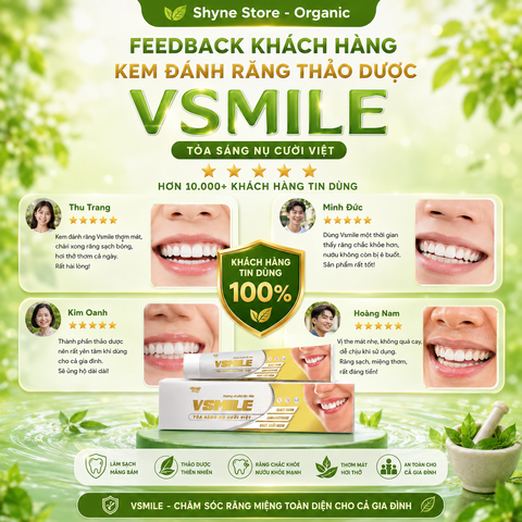Kem đánh răng thảo dược vị cà phê Vsmile | Giúp răng chắc khỏe, giảm hôi miệng, hơi thở thơm mát 150g