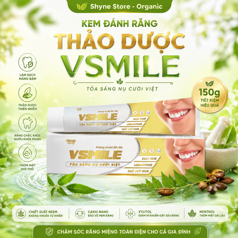 Kem đánh răng thảo dược vị cà phê Vsmile | Giúp răng chắc khỏe, giảm hôi miệng, hơi thở thơm mát 150g
