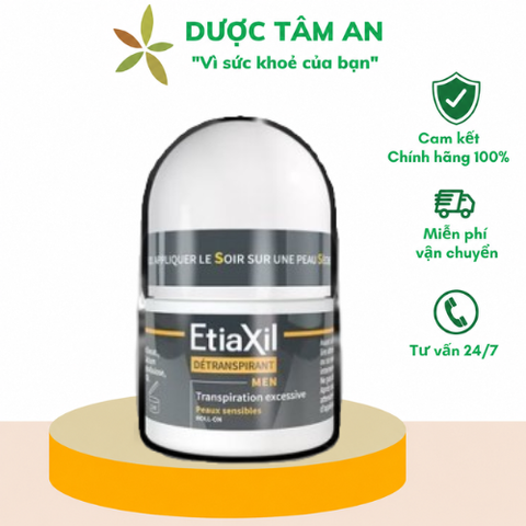Lăn Khử Mùi EtiaXil Cho Nam Detranspirant Men Peaux Sensibles Roll-On (15ml)