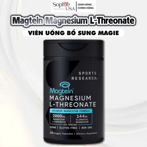 Viên Uống  Magiê Magnesium L-Threonate Sprots Research 135v Mỹ