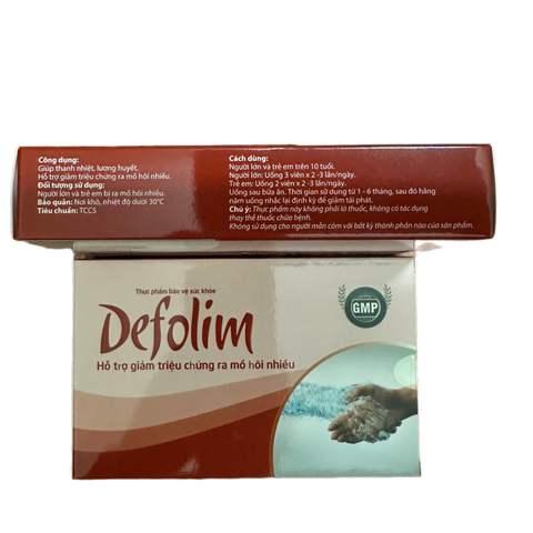 Viên Uống Defolim Giúp Giảm Mồ Hôi Tay, Chân - Hộp 30 Viên