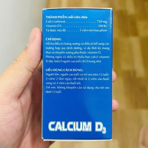 Calcium D3 hàm lượng cao 750mg - Chai 100 viên