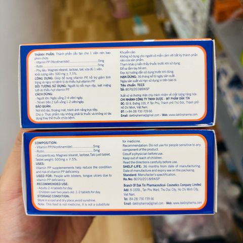 Vitamin PP (Vitamin B3) 100 viên - Hỗ trợ cho người mụn trứng cá, viêm da, nhiệt miệng