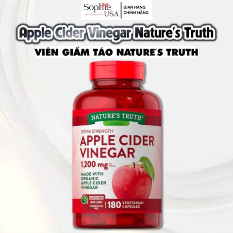 Viên Uống Giấm Táo Nature's Truth - Giảm Cân, Kiểm Soát Đường Huyết, 60 Viên - Thực Phẩm Chức Năng Chống Béo Phì