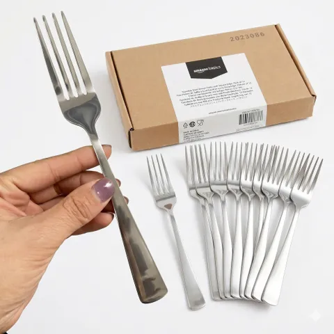 Bộ 12 Dĩa Inox Amazon Basics B0736S97B5