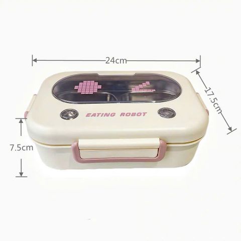 Hộp cơm văn phòng 3 ngăn inox Eating Robot tiện lợi