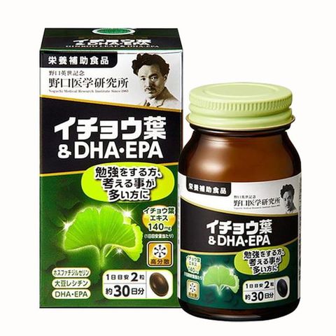 Viên uống bổ não DHA EPA Ginkgo Noguchi Nhật Bản 60 viên giúp đầu óc minh mẫn, tăng cường tuần hoàn não