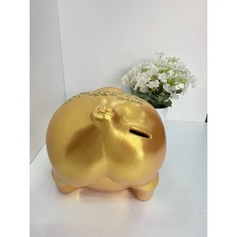 Heo đất tiết kiệm Ngọc Trinh nhũ vàng