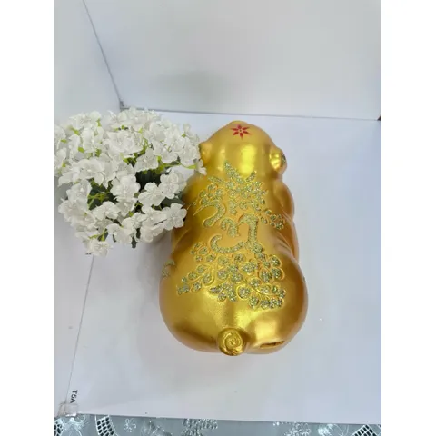 Heo đất tiết kiệm Ngọc Trinh nhũ vàng