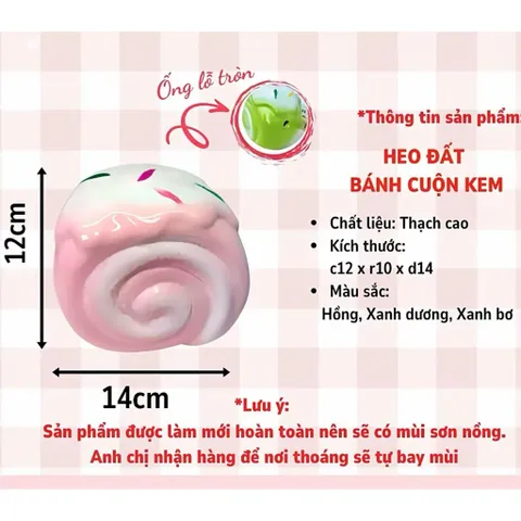 Heo đất tiết kiệm bánh cuộn kem siêu cute