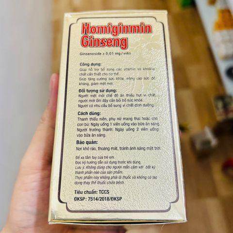 Viên nhân sâm Homiginmin Homlamin Ginseng bồi bổ sức khỏe - 60 viên