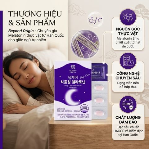 [Beyond Origin] Viên Hỗ Trợ Giấc Ngủ Tự Nhiên Melatonin DeepCare