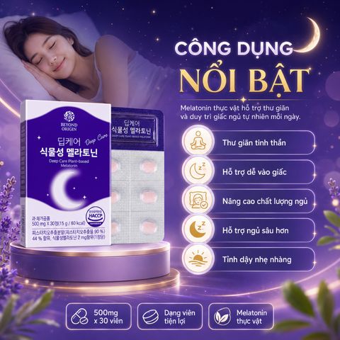 [Beyond Origin] Viên Hỗ Trợ Giấc Ngủ Tự Nhiên Melatonin DeepCare