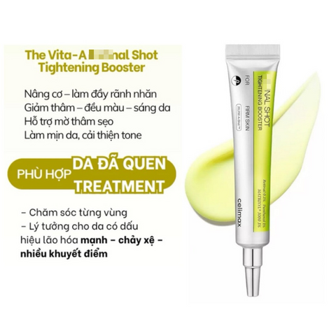 Kem Dưỡng Celimax Vita A Retynal Shot Tightening Booster 15ml - Hỗ Trợ Săn Chắc Da