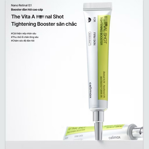 Kem Dưỡng Celimax Vita A Retynal Shot Tightening Booster 15ml - Dưỡng Da Săn Chắc, Mịn Mượt