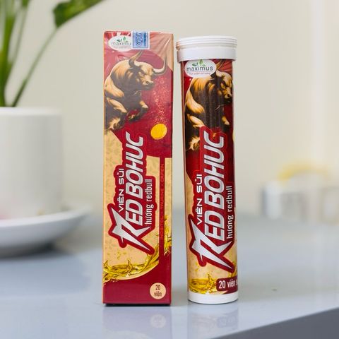 Viên Sủi Tăng Lực Hương Redbull Red Bò Húc Lọ 20 Viên - Bổ Sung Năng Lượng, Giảm Mệt Mỏi, Tỉnh Táo