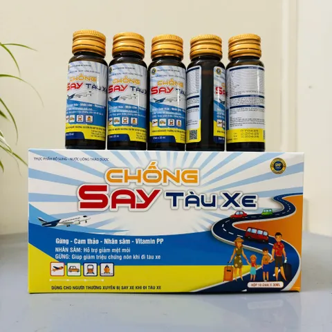 Nước uống giảm say tàu xe thảoo dượcc