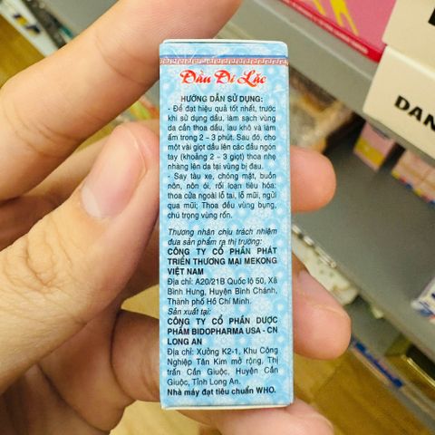 Dầu gió đỏ Di Lặc 1.5ml - cảm mạo nhức đầu say tàu xe
