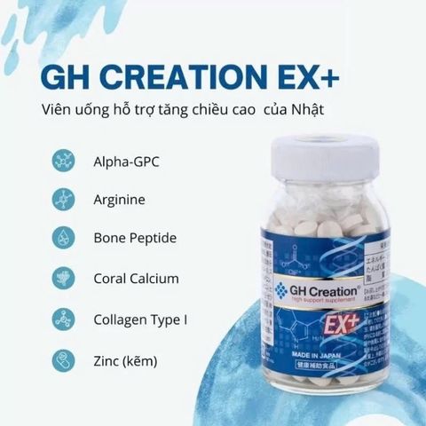 Viên Uống GH Creation EX - Hỗ Trợ Tăng Chiều Cao Chính Hãng Nhật Bản - Dinh Dưỡng Đầy Đủ Cho Sự Phát Triển Xương Khỏe Mạnh 763443