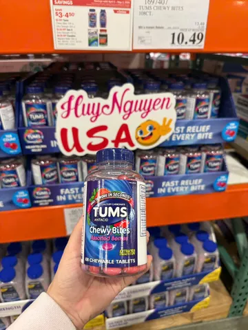 Tums Antacid Chewy Bites Assorted Berries lọ 108v