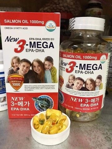 Dầu Cá Omega 3 Hàn Quốc 300 Viên - Bổ Sung DHA EPA 1000mg Tốt Cho Mắt, Tim Mạch & Sức Khỏe Gia Đình