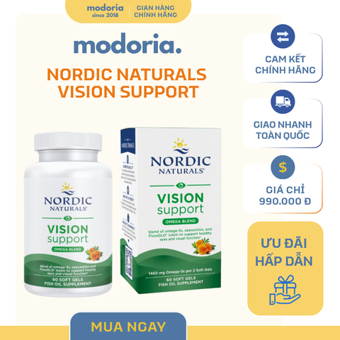 [modoria.] Viên Uống bổ sung DHA giúp Bổ Mắt Nordic Naturals Vision Support 60 viên Mỹ