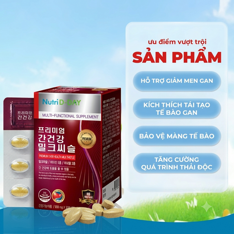 (Hàn Quốc) Viên Uống Hỗ Trợ Bổ Gan Mát Gan Thải Độc Gan Nutri D-Day Liver Health Milk Thistle Plus