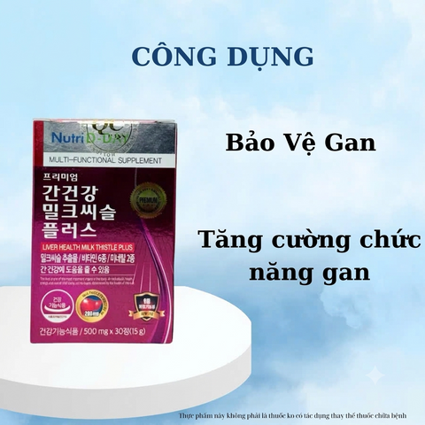 (Hàn Quốc) Viên Uống Hỗ Trợ Bổ Gan Mát Gan Thải Độc Gan Nutri D-Day Liver Health Milk Thistle Plus