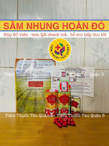 Viên Sâm Nhung Hoàn Đỏ Samyun Wan Chính Hãng - Hộp 20 Viên Sản Phẩm Tốt Cho Sức Khỏe và Tăng Cường Sinh Lực