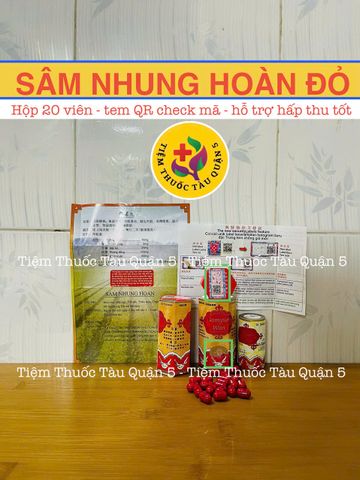 Viên Sâm Nhung Hoàn Đỏ Samyun Wan Chính Hãng - Hộp 20 Viên Sản Phẩm Tốt Cho Sức Khỏe và Tăng Cường Sinh Lực