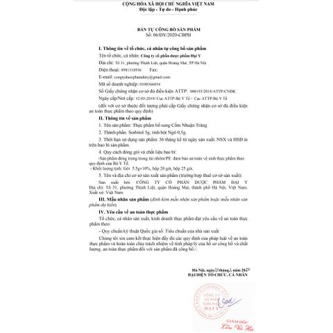 Cốm pha Sorbitol 5g - nhuận tràng, giảm khó tiêu - Hộp 20 gói