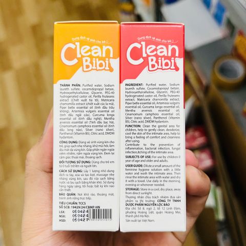 Dung dịch vệ sinh cho bé từ 0 tháng tuổi CLEAN BIBI - hương cam và dưa hấu