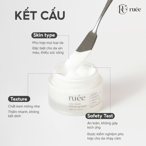 Kem dưỡng trắng da mờ nám Ruee Blanc Peau Vita Tone Up Cream 50ml [hàng nhập khẩu]