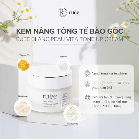 Kem dưỡng trắng da mờ nám Ruee Blanc Peau Vita Tone Up Cream 50ml [hàng nhập khẩu]