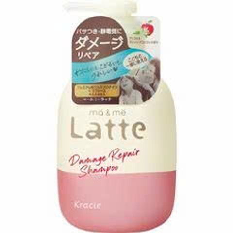 Dầu gội phục hồi tóc cho bé và gia đình Latte Shampoo Kracie hương táo và hoa cam 490g - Hàng Nhật nội địa