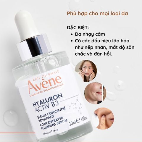 Avene Hyaluron Activ B3 Serum 30mL Tinh Chất Cấp Ẩm, Trẻ Hóa