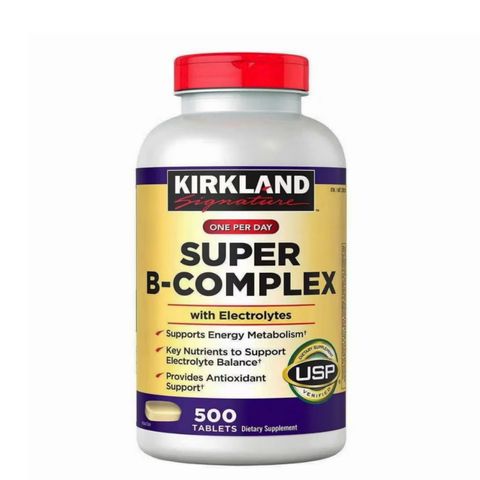 Viên Uống Phức Hợp Vitamin nhóm B Kirkland Signature Super B-Complex 500 viên - Cung Cấp Năng Lượng cho Cơ Thể - Duy Trì Sự Tỉnh Táo - Hỗ Trợ Tích Cực cho Hệ Thần Kinh & Giảm Tải Stress - S/P Chuẩn Mỹ