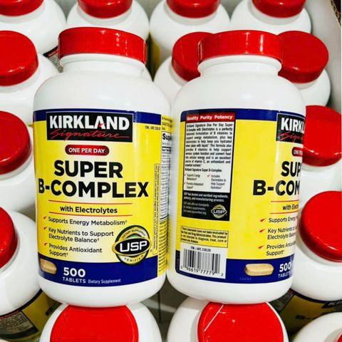 Viên Uống Phức Hợp Vitamin nhóm B Kirkland Signature Super B-Complex 500 viên - Cung Cấp Năng Lượng cho Cơ Thể - Duy Trì Sự Tỉnh Táo - Hỗ Trợ Tích Cực cho Hệ Thần Kinh & Giảm Tải Stress - S/P Chuẩn Mỹ