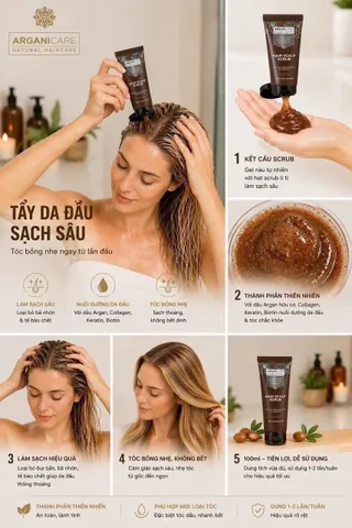 Tẩy da chết dành cho da đầu Arganicare